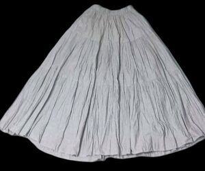 Vintage Desert West Maxi Hoop Skirt Womens One Size Gray Grey Tiered Pleated